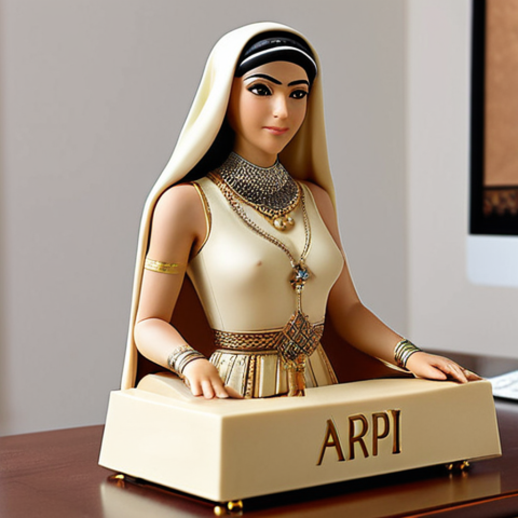 **

*   **Prompt:** "A stunning, detailed figurine of a Nikke character (specify a popular character name, e.g., Rapi) in her iconic outfit, displayed on a modern desk in a stylish Arabic home. Focus on capturing the high-quality craftsmanship and collectible nature of the item. Include subtle Arabic design elements in the background."

**