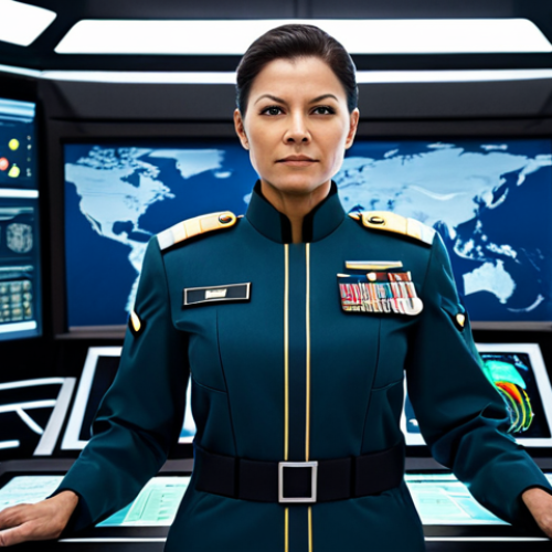 **Prompt 1: Strategic Commander Overseeing Progression**
    A highly skilled professional female commander in a modest, futuristic military uniform, standing confidently in a high-tech command center. She is viewing holographic displays showing strategic data and charts indicating significant team progression and increased power levels. The environment is clean, well-lit, and depicts advanced technology. The commander has a focused and determined expression, embodying leadership and strategic planning. The image should feature perfect anatomy, correct proportions, natural pose, well-formed hands, and proper finger count. This is a professional photography, high-quality, safe for work, appropriate content, fully clothed, and family-friendly image with natural body proportions.