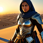 승리의여신 니케 업데이트 루머 검증 - Arabian Nights Inspired Warrior**

"A powerful female warrior in ornate, modest Arabian-inspired arm...