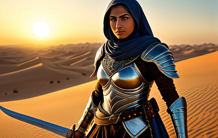 승리의여신 니케 업데이트 루머 검증 - Arabian Nights Inspired Warrior**

"A powerful female warrior in ornate, modest Arabian-inspired arm...