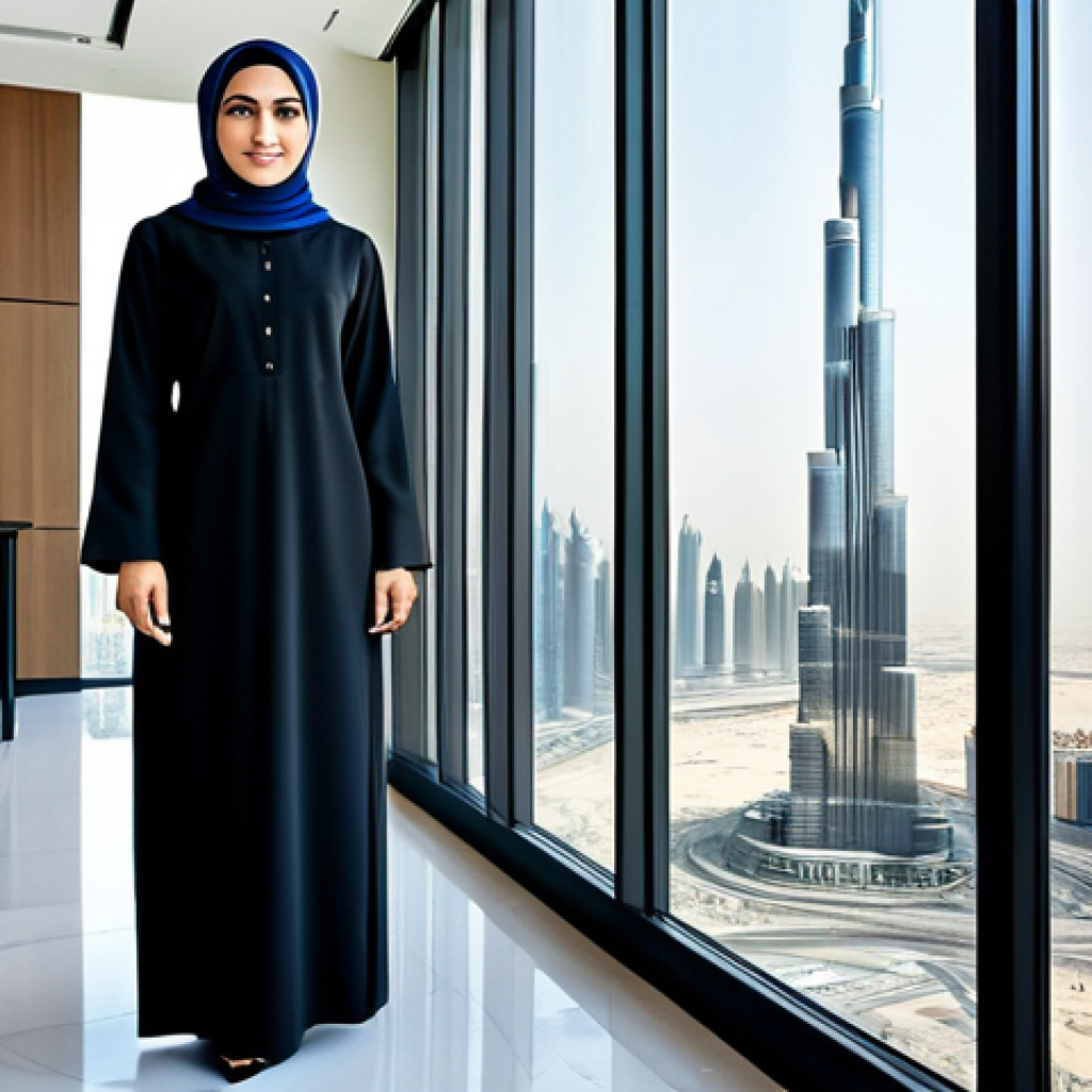 승리의여신 니케 팬덤 문화 연구 - **Prompt:** A professional Arab businesswoman in a modest, tailored abaya and hijab, standing confid...