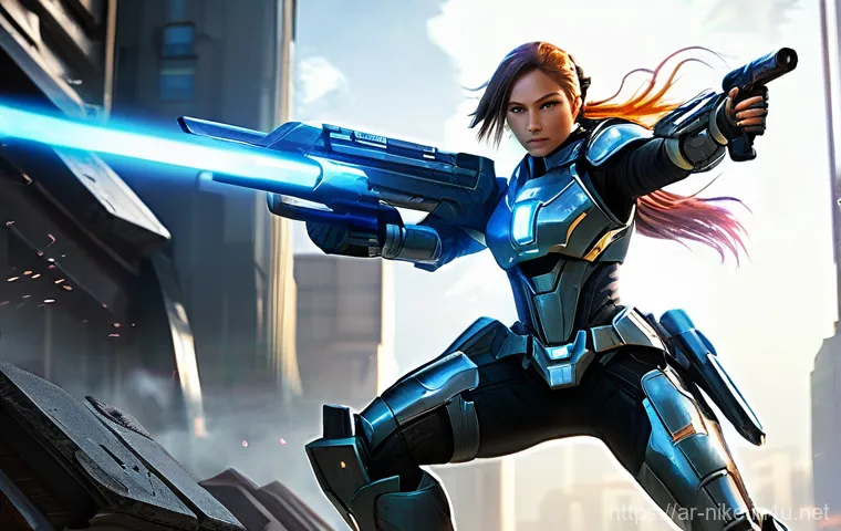 승리의여신 니케 캐릭터 속성 점검 - **Dynamic Team Synergy: Burst Skill Activation**
    A futuristic scene featuring a diverse team of ...