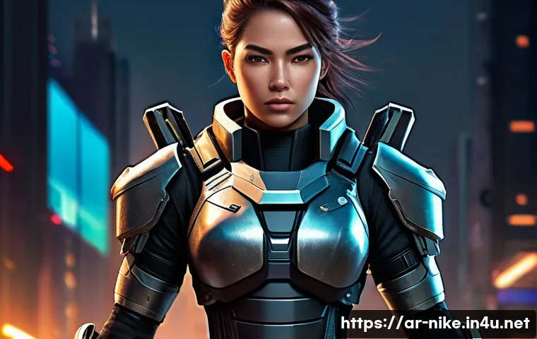 승리의여신 니케 공식 책자 리뷰 - **Prompt:** A highly detailed concept art illustration of a powerful female "Nikke" character in a f...