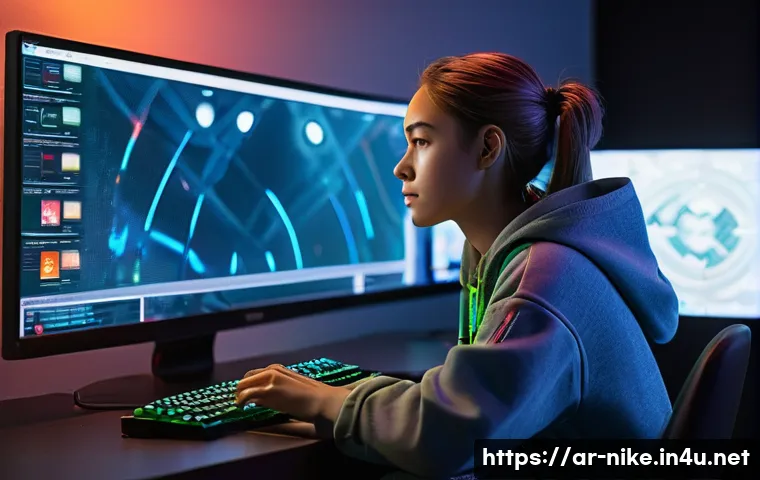 승리의여신 니케 스페셜 패키지 구성 - A focused and determined female gamer, dressed in comfortable yet stylish modern casual wear (e.g., ...