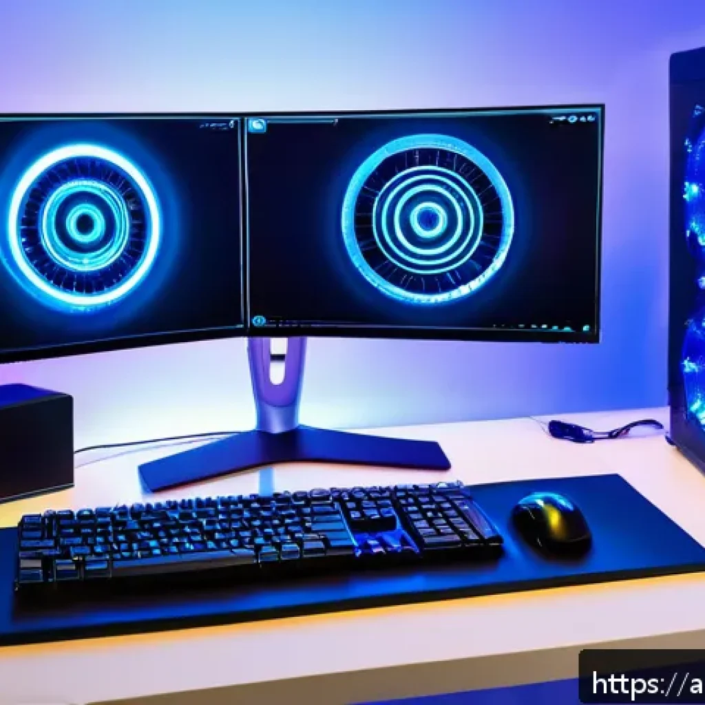 승리의여신 니케 리소스 저장 최적화 - A high-tech gaming setup showcasing a sleek modern desktop PC with multiple RAM sticks glowing softl...