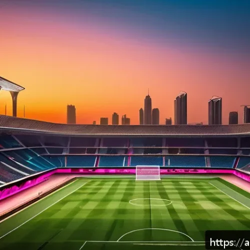 승리의여신 니케 배틀 로얄 모드 출시 루머 - A dynamic battle royale scene set in a massive stadium inspired by iconic Middle Eastern architectur...