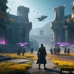 승리의여신 니케 UI 개선 요청 - A vibrant and immersive game interface screen inspired by the Nike: Goddess of Victory update, showi...