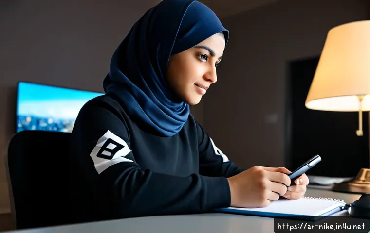 승리의여신 니케 시즌 랭킹 상승 비결 - Photorealistic Arab female gamer in modest long-sleeve clothing and headscarf, seated at a clean mod...